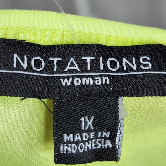 Notations NWT Neon Green Tank Top w/ Side Slits Plus Size 1X - Picture 5 of 10
